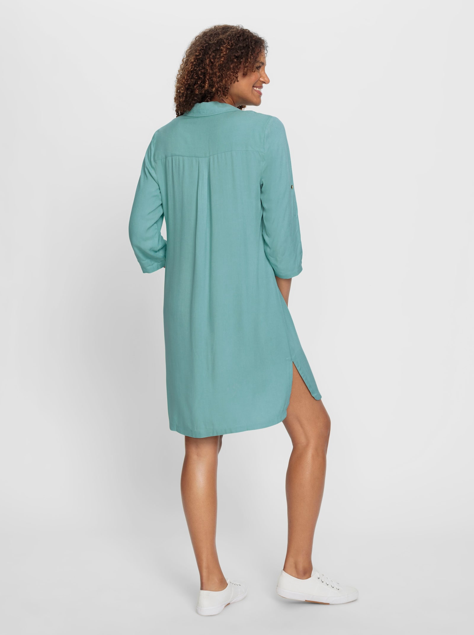 Blusenkleid mit 3/4-Ärmeln - salbei