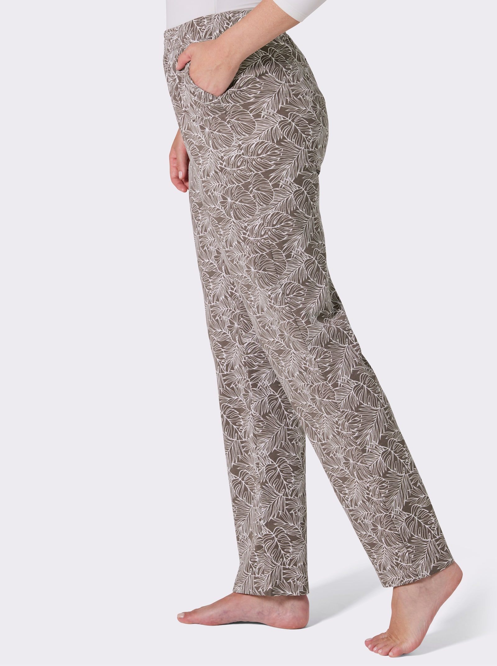 feel good Hose - dunkeltaupe-ecru