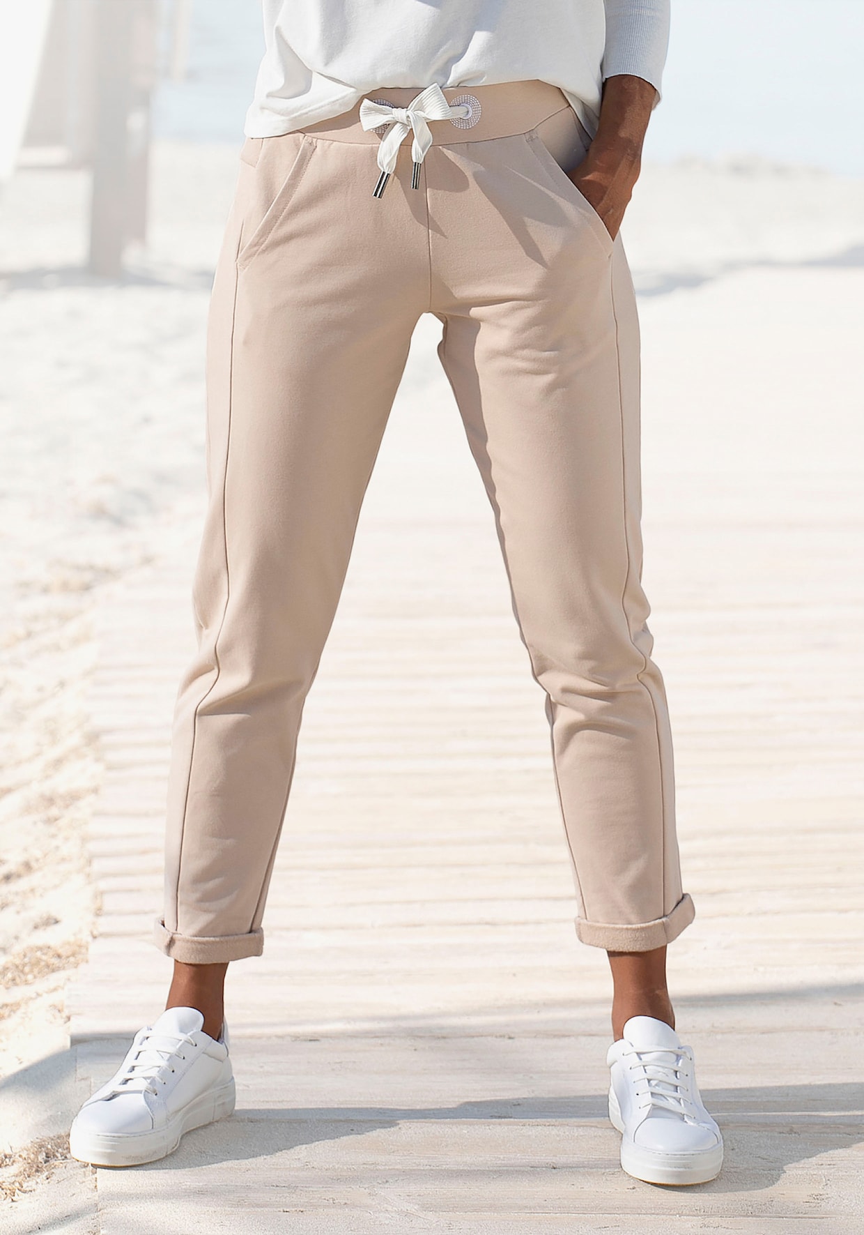 Elbsand Pantalon sweat - sable