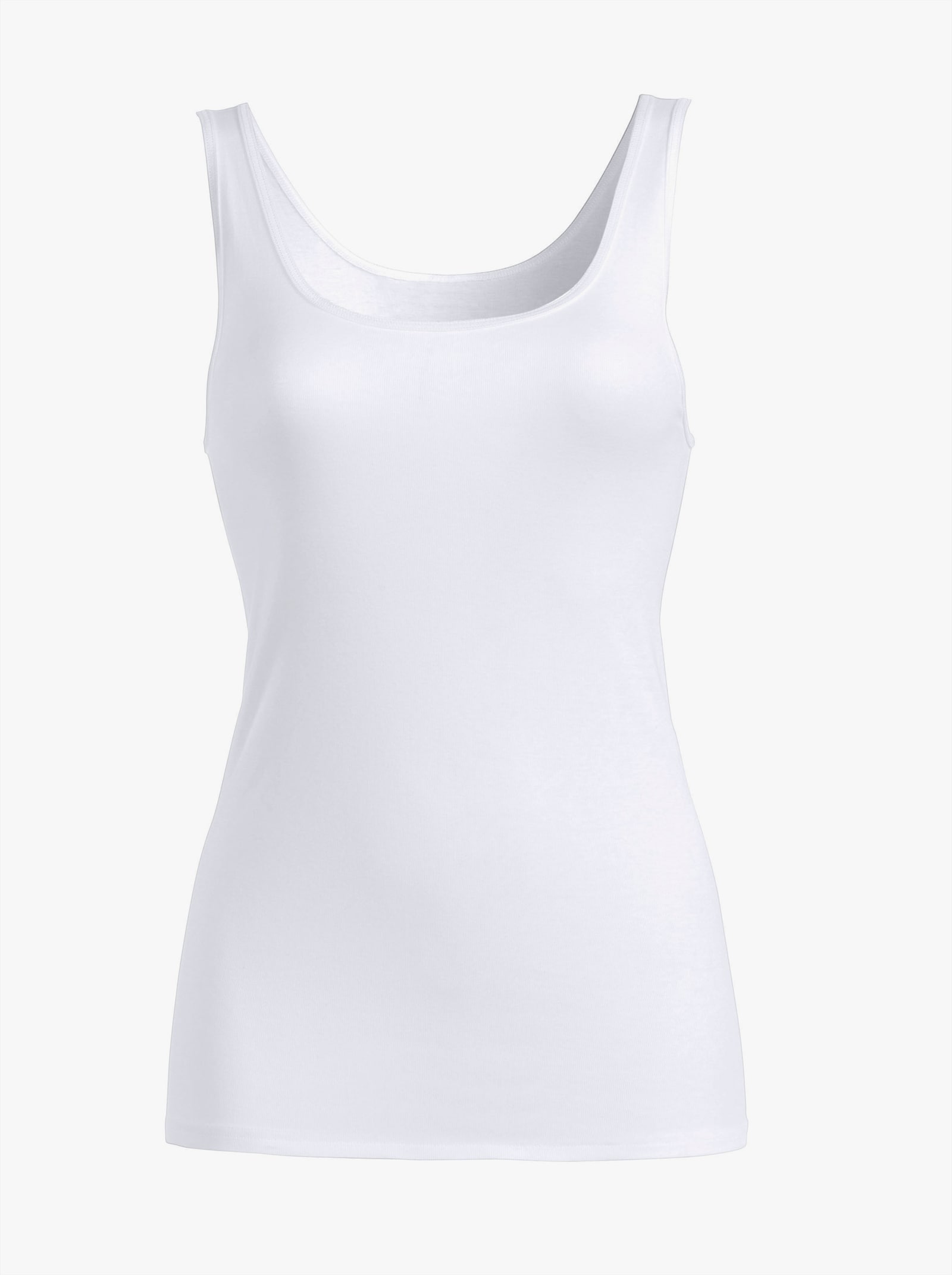 wäschepur Achselhemd aus Baumwoll-Feinripp - weiß