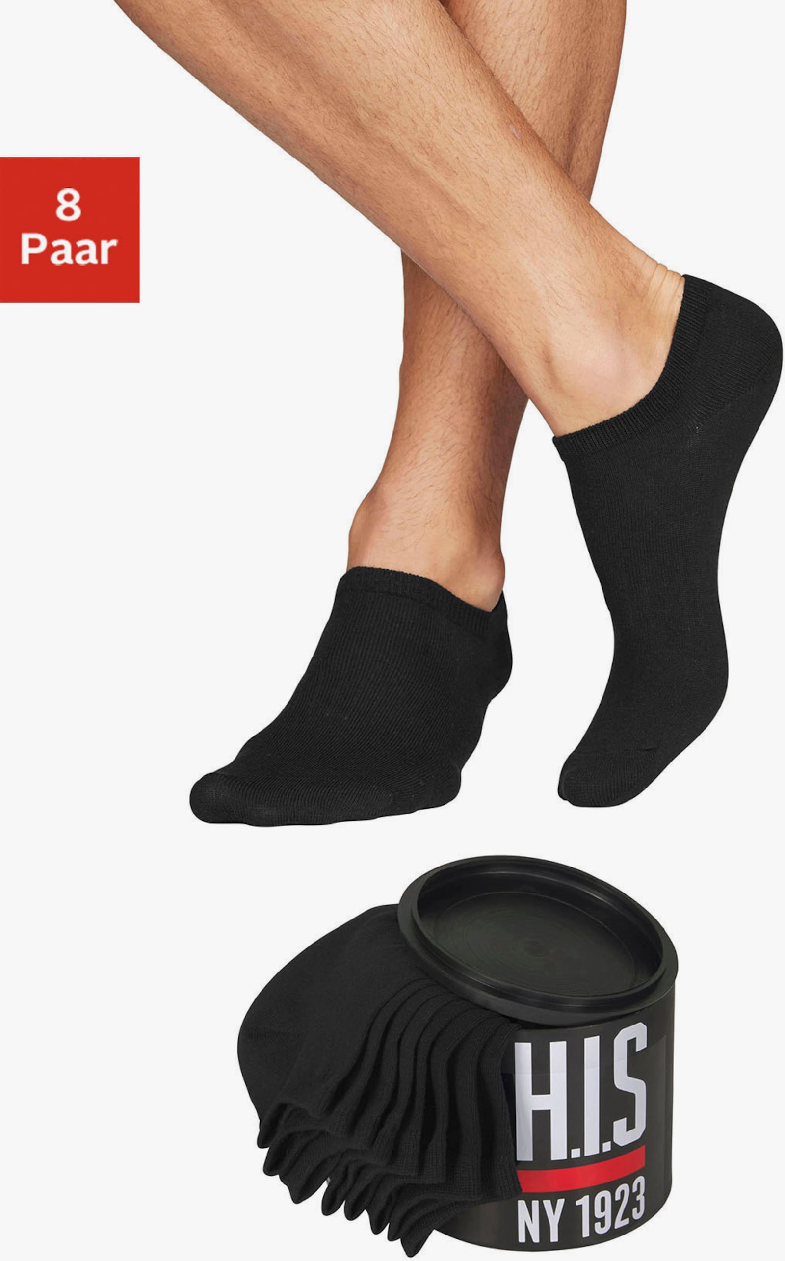 H.I.S Sneakersocken - 8x schwarz