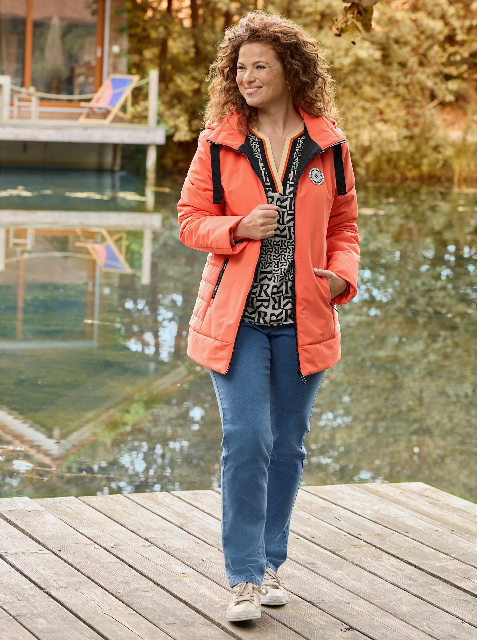 5-pocketjeans met geborduurde achterzakken - blue-bleached