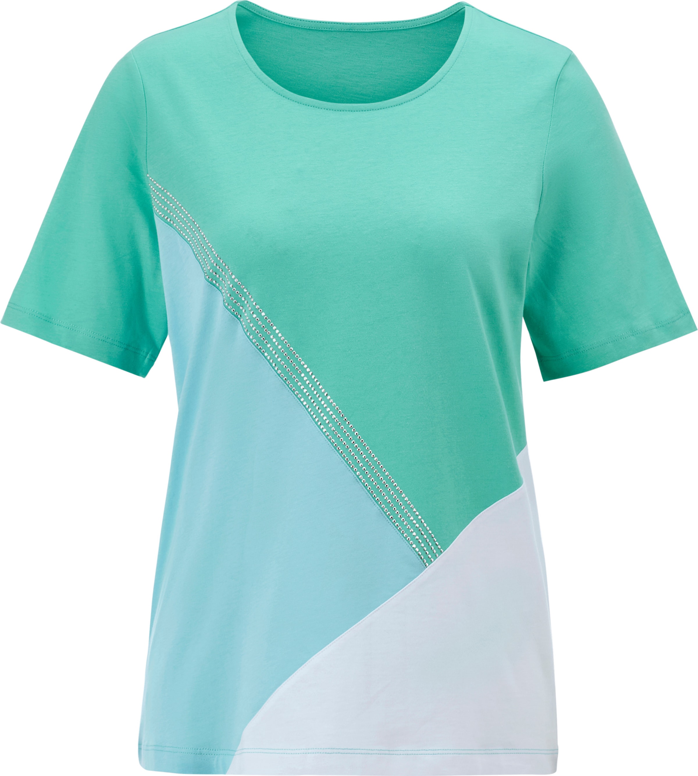 Your Look... for less! Dames Shirt met korte mouwen aquamarijn/blauwgroen Maat