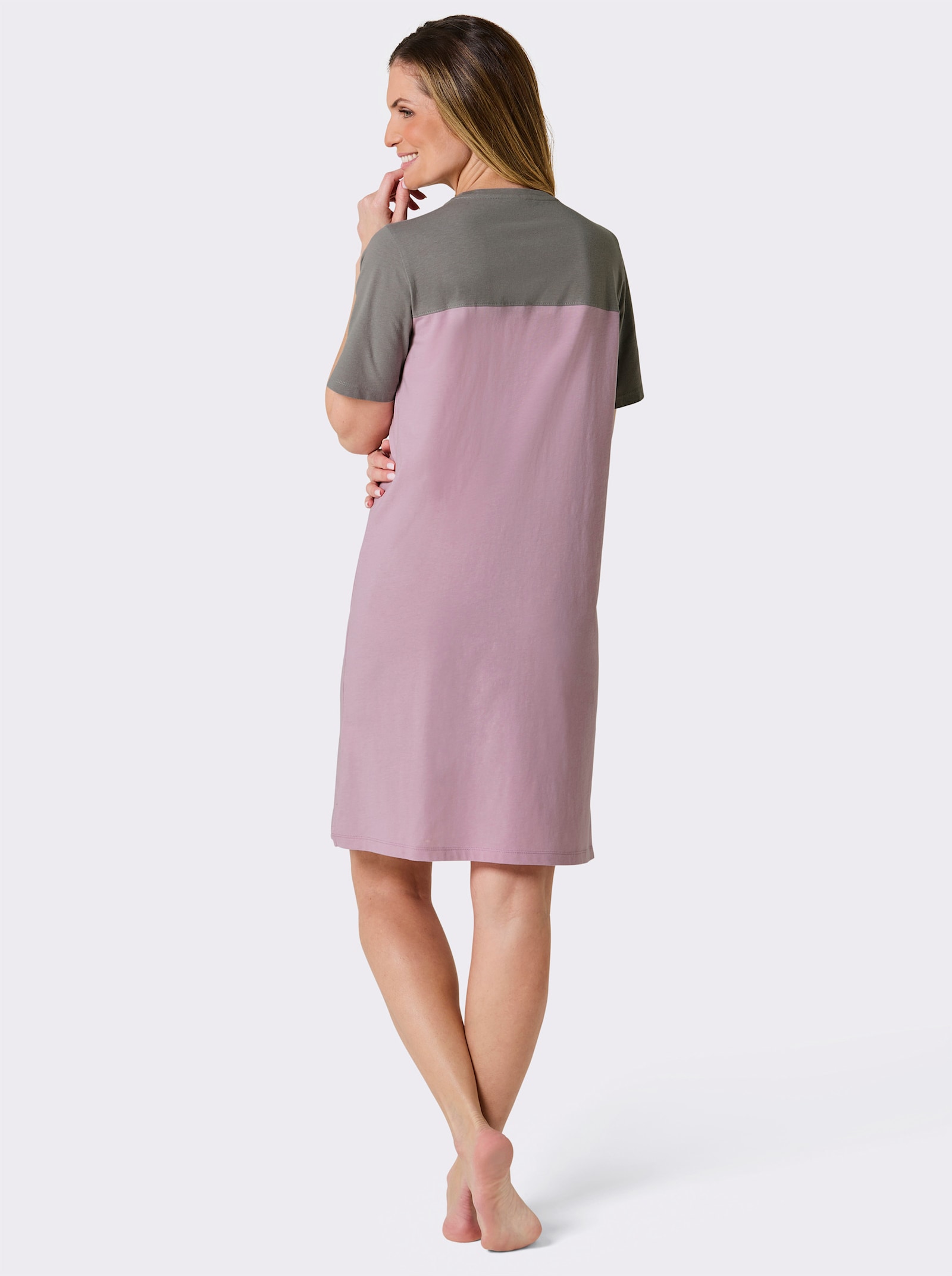wäschepur Sleepshirts - rosé + steingrau