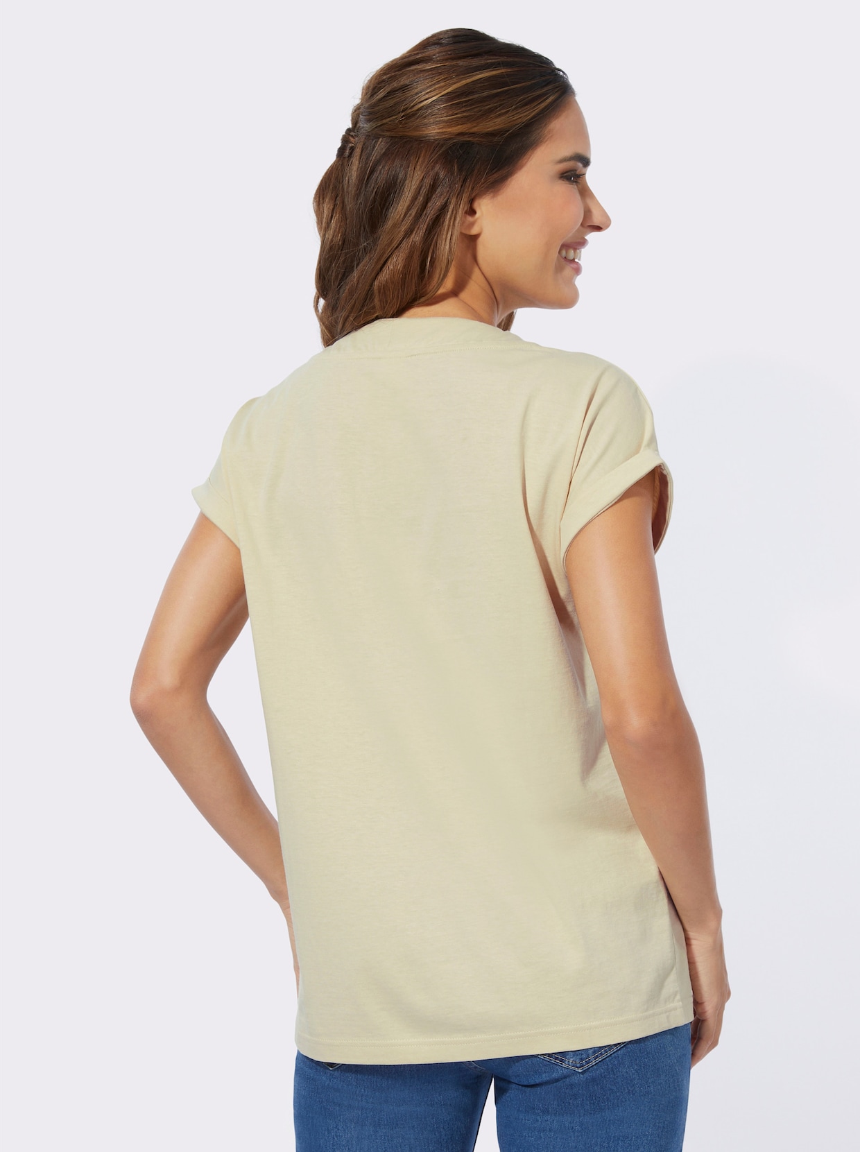 Kurzarmshirt - sand-taupe