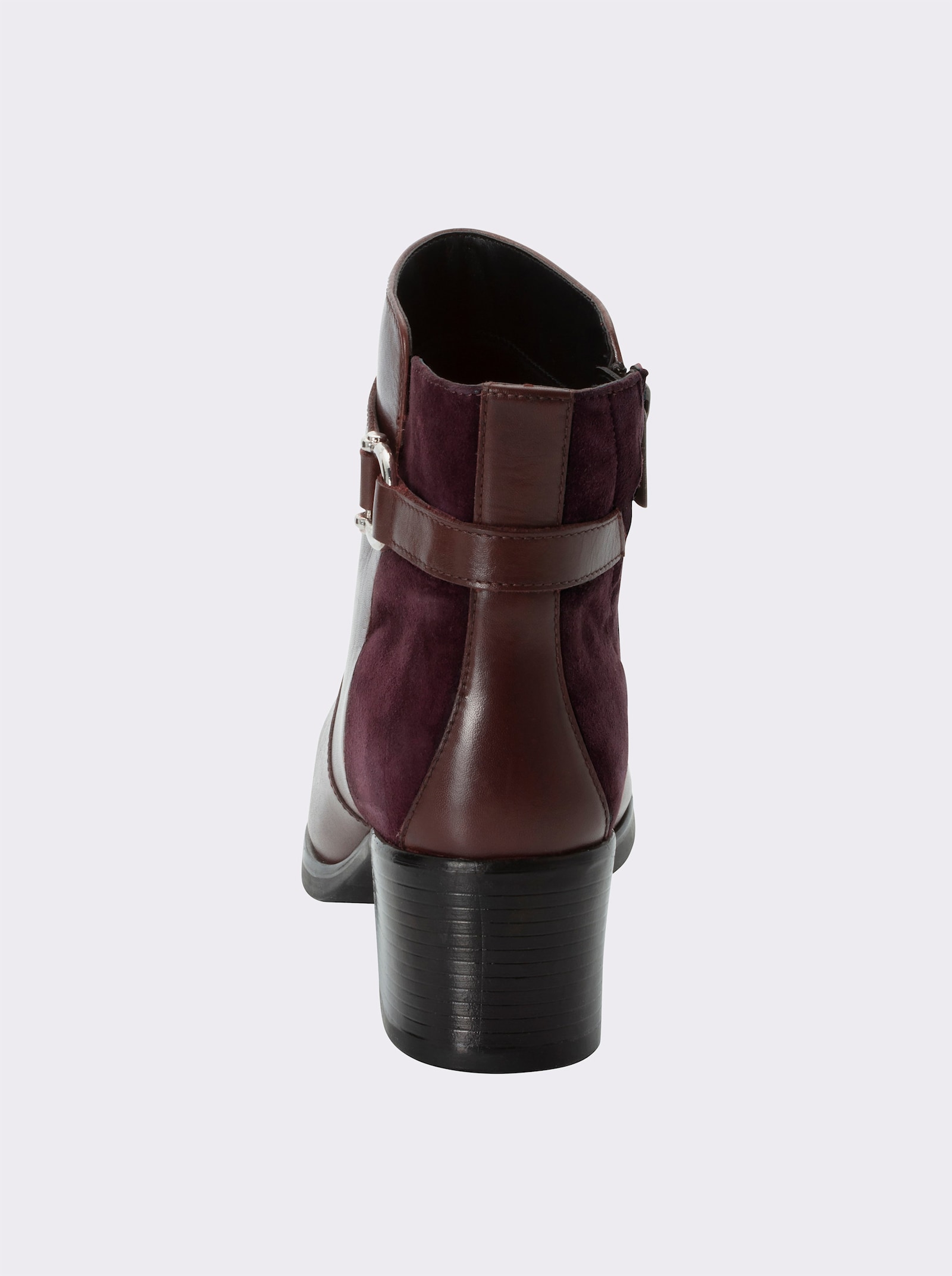sheego Stiefelette aus Velours- und Glattleder - bordeaux