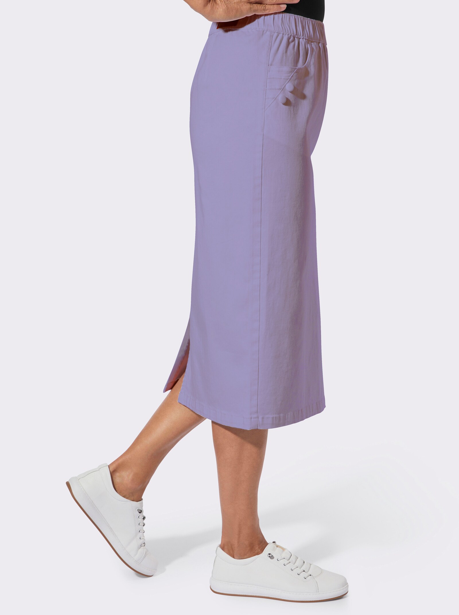 Jeansrock mit Biesenverzierung - lavendel