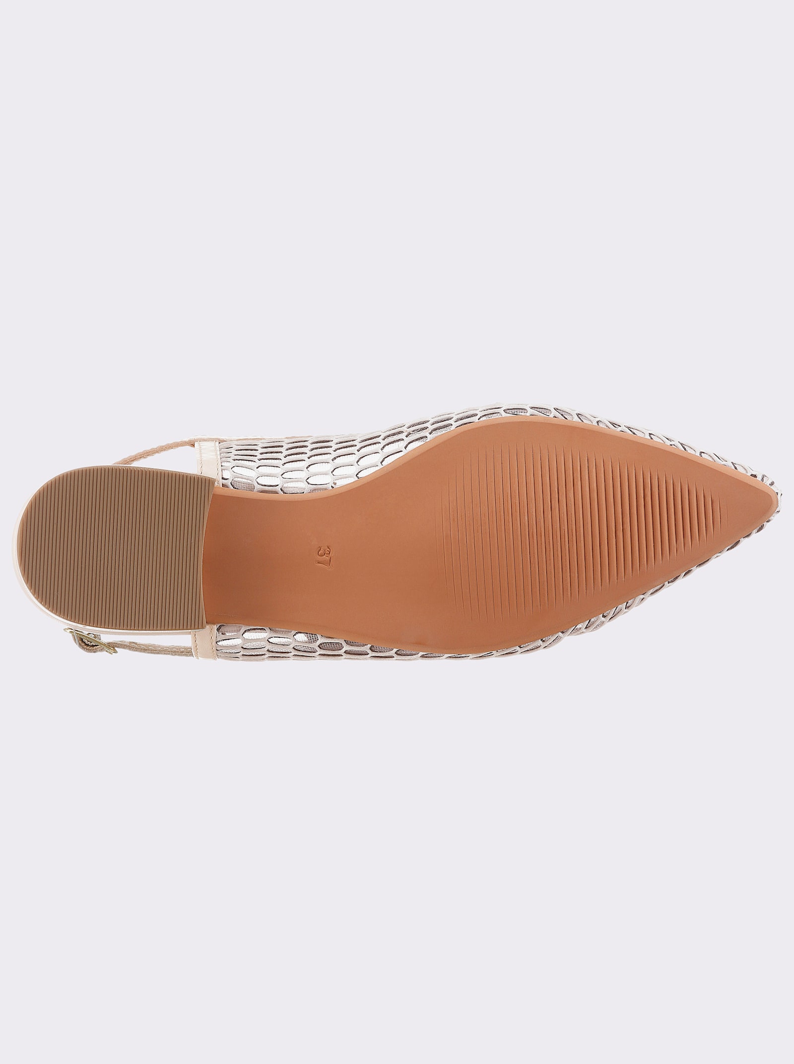 heine Slingsandale mit Lasercut-Muster - creme