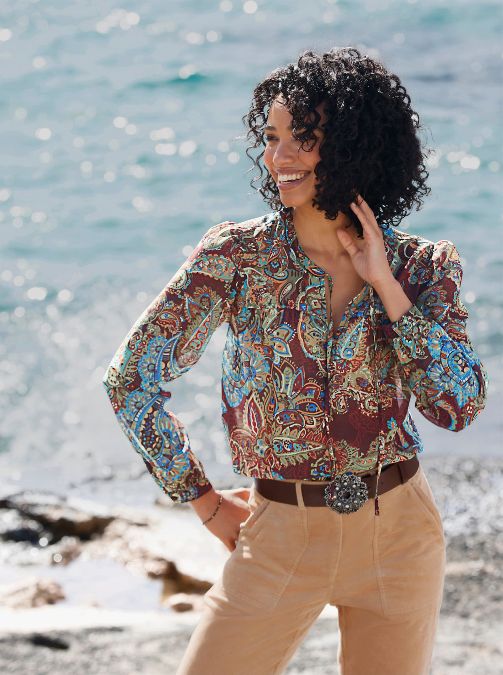 heine Druckbluse mit Paisley-Print - burgund-bedruckt