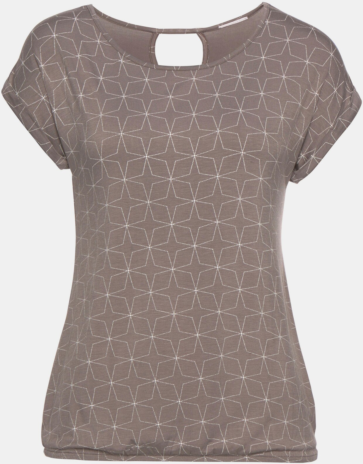 LASCANA T-Shirt - taupe, weiß