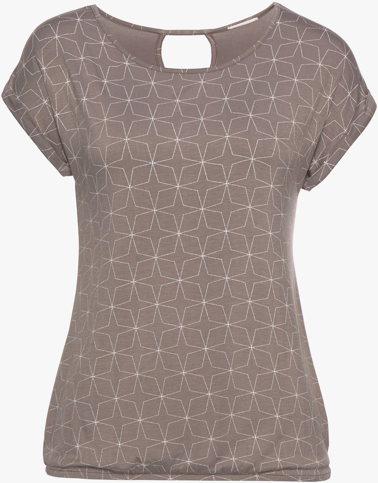 LASCANA T-shirt - taupe, wit