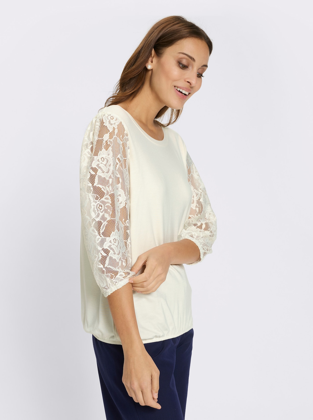 Spitzenshirt - champagner