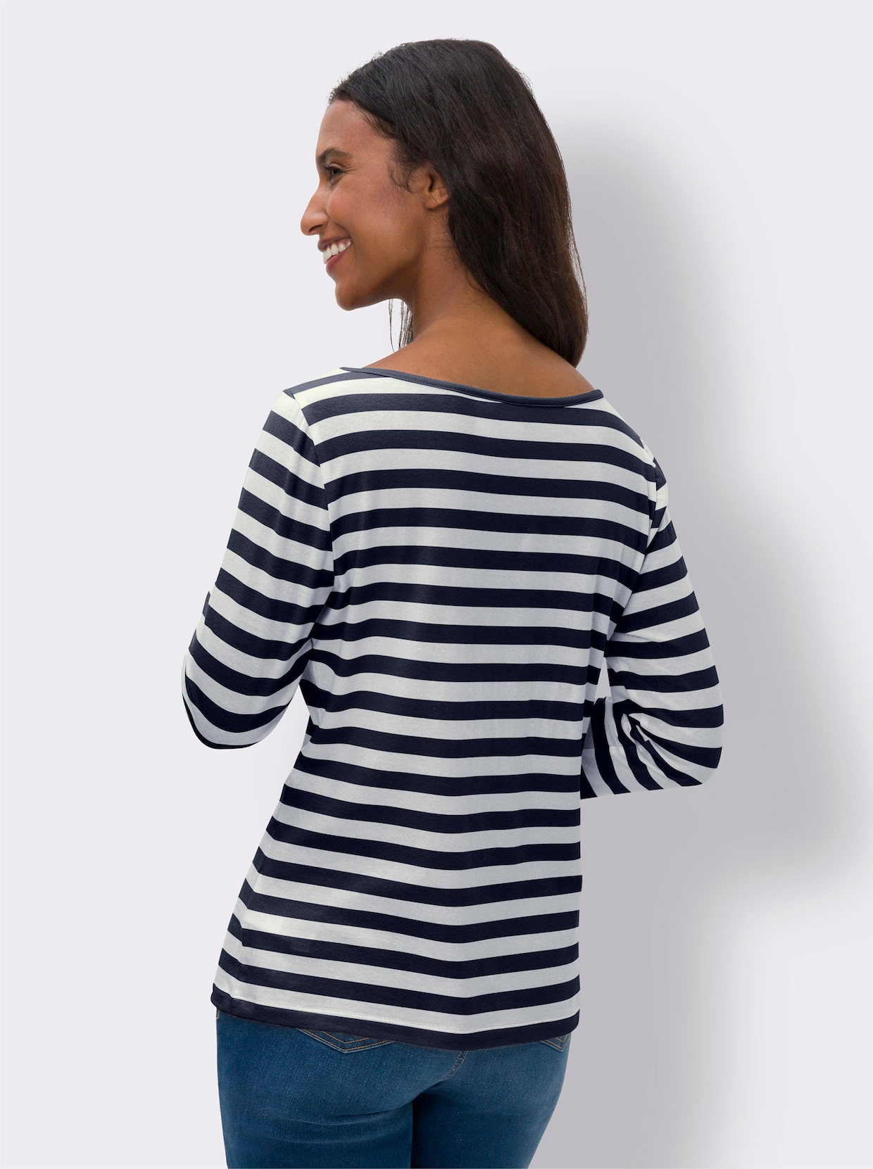 heine T-shirt rayé - marine-écru-rayures