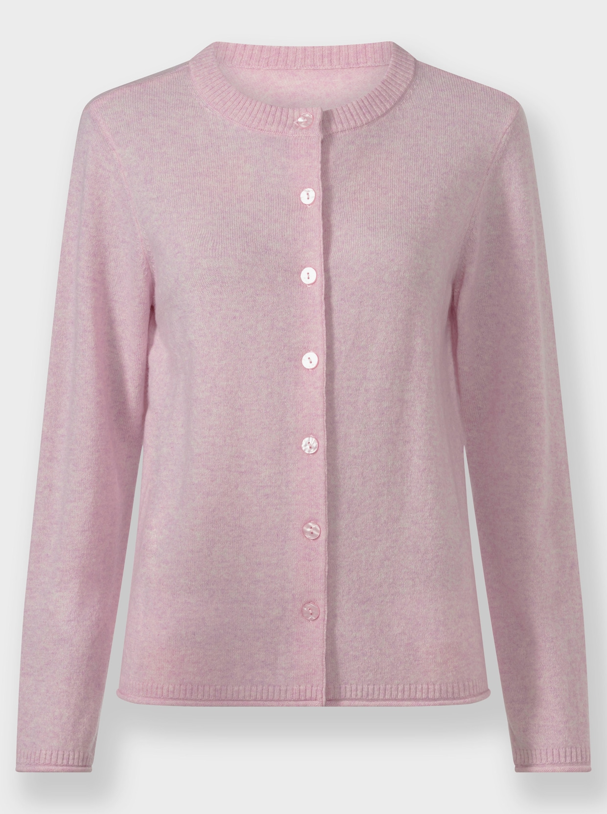 Feinstrickjacke - rosé-meliert