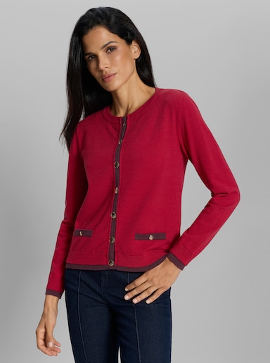 heine Strickjacke mit goldfarbenen Knöpfen - rot-burgund