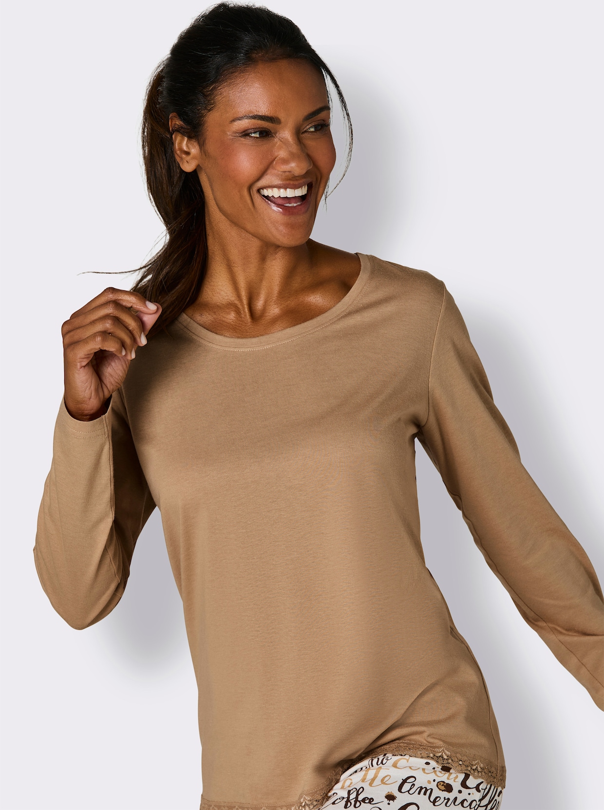 wäschepur Schlafanzug-Shirt - camel
