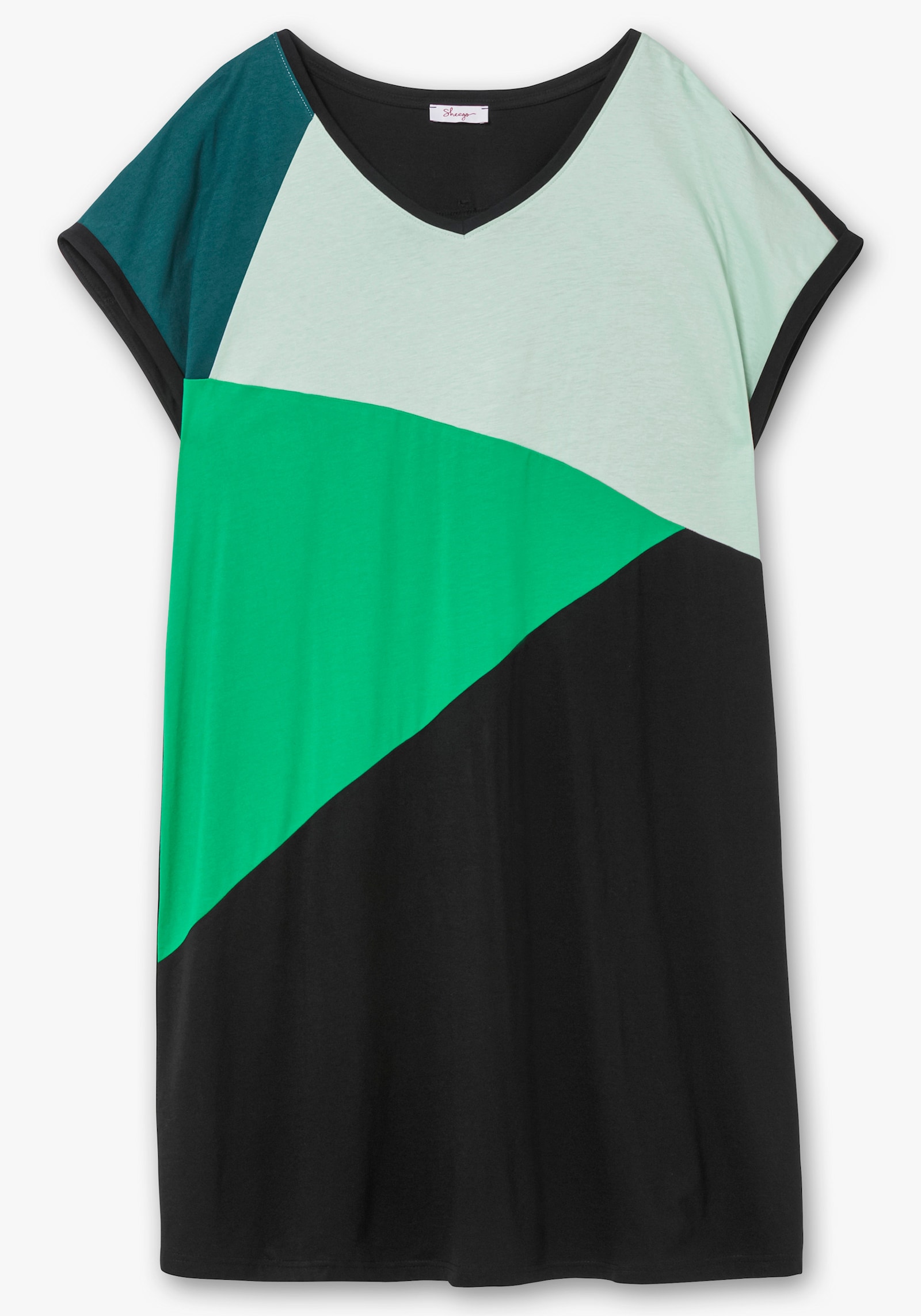 sheego Shirtkleid mit Grafikprint - schwarz-grün