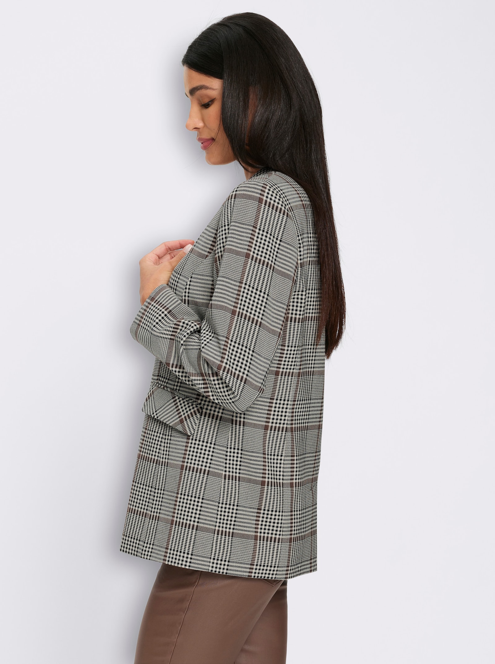 heine Blazer im Karo-Dessin - champagner-schwarz-kariert