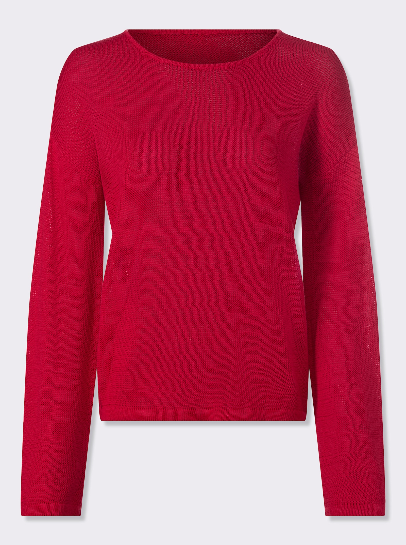 heine Langarm-Pullover mit Trompetenärmeln - erdbeere