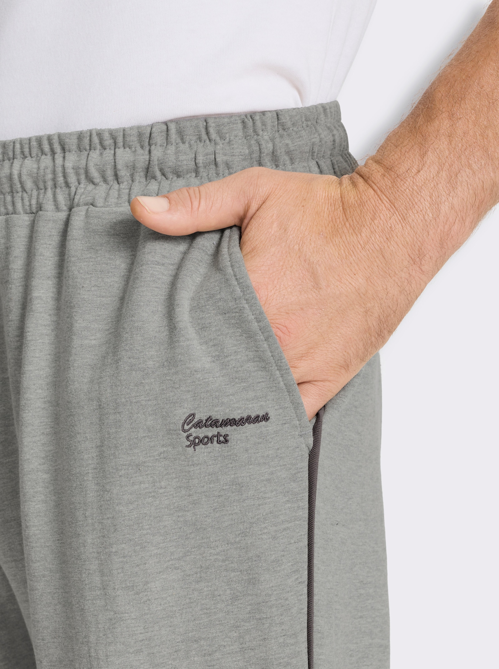 Catamaran Sports Sweathose mit seitlicher Paspel - grau-anthrazit-meliert