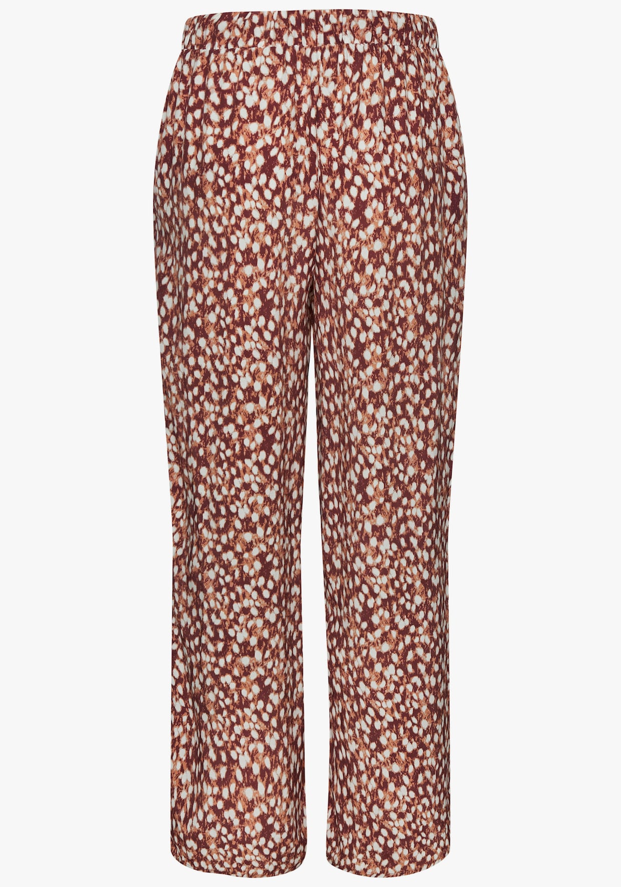 Vivance palazzo-broek - bruin/crème bedrukt
