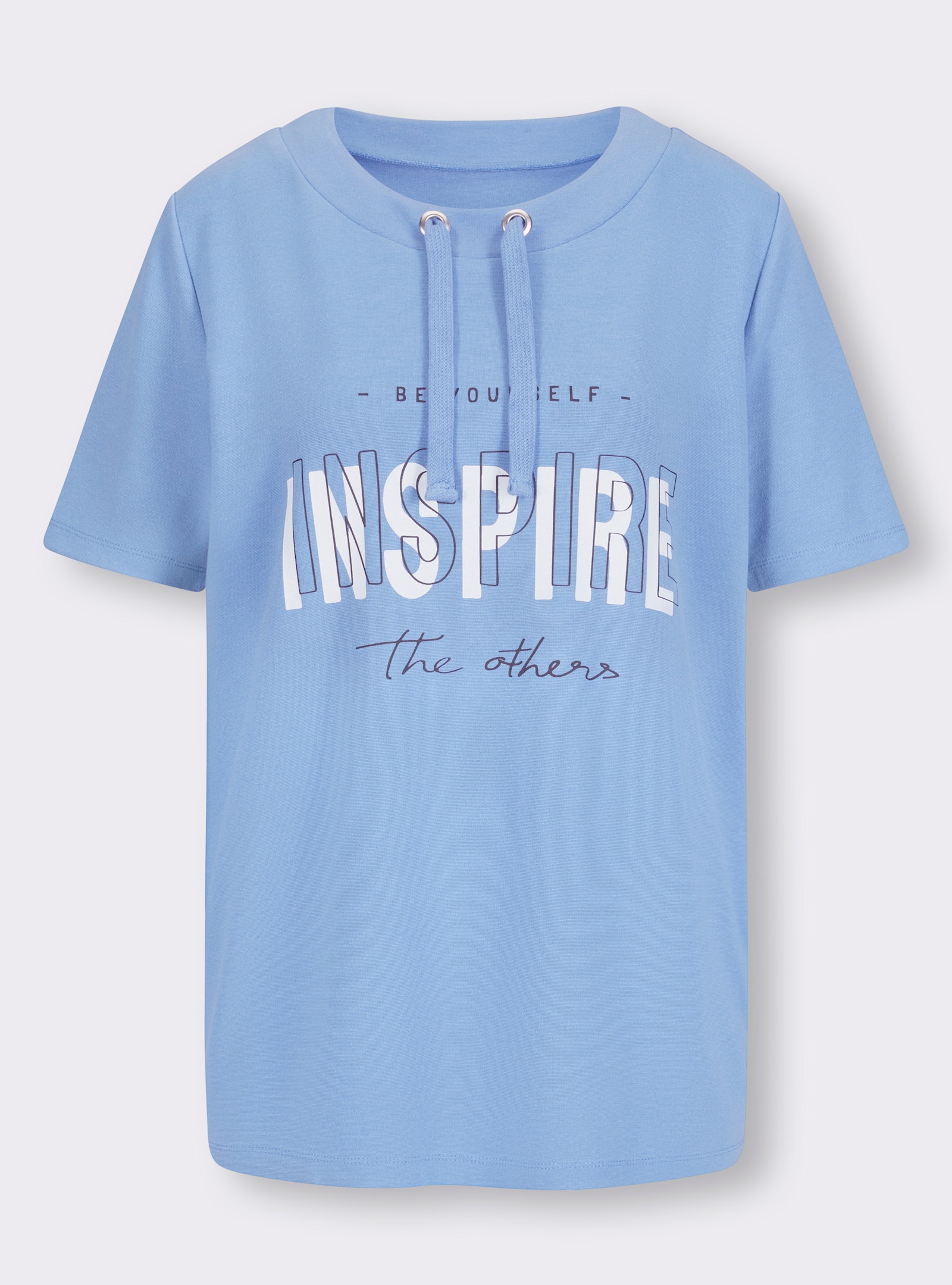 heine Sweatshirt mit kontrastfarbigem Print vorne - himmelblau