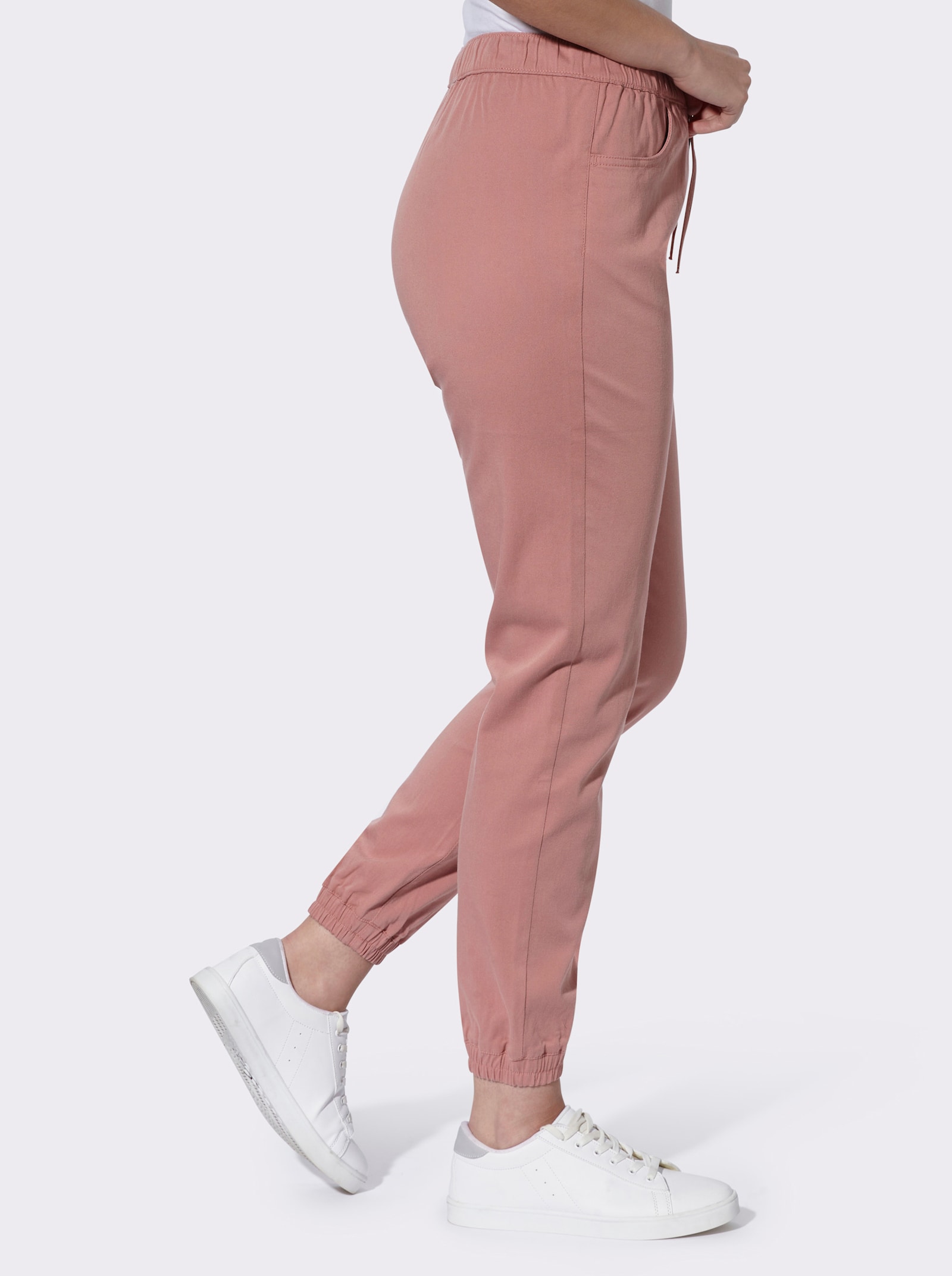 Schlupfhose in Twill-Qualität - rosenholz