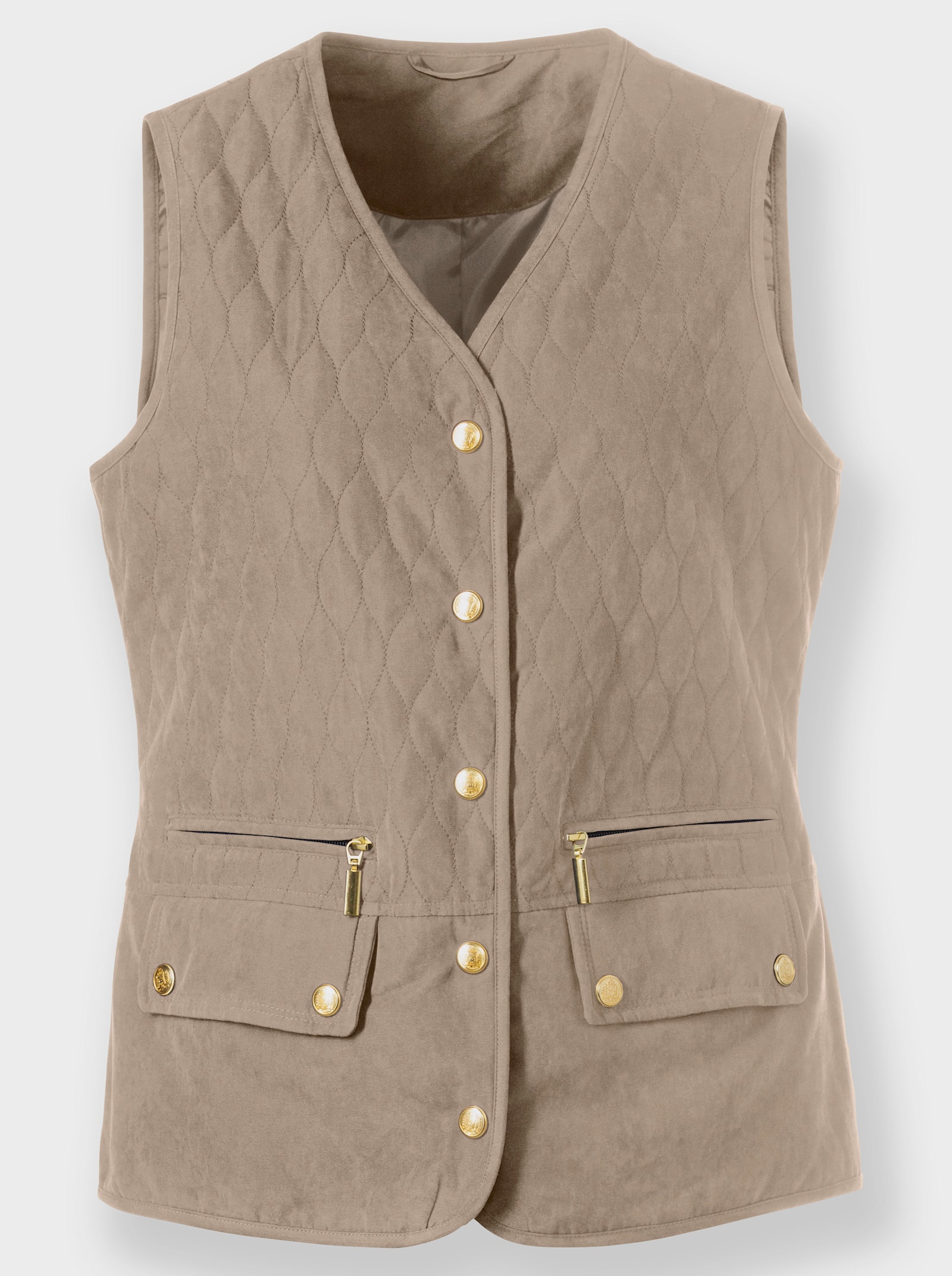 Steppweste mit Pattentaschen - sesam
