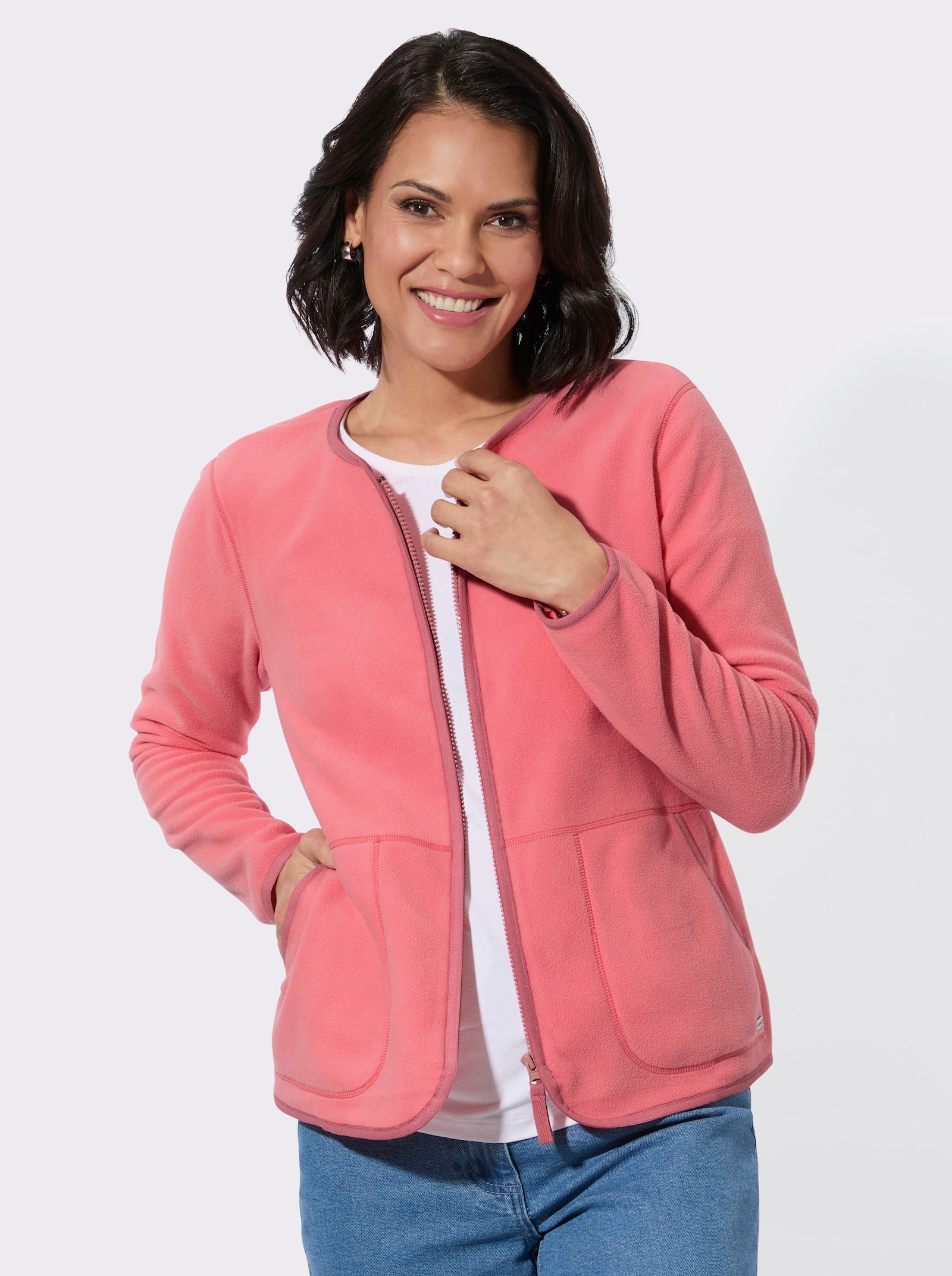 Fleecejacke mit Antipilling-Ausrüstung - flamingo