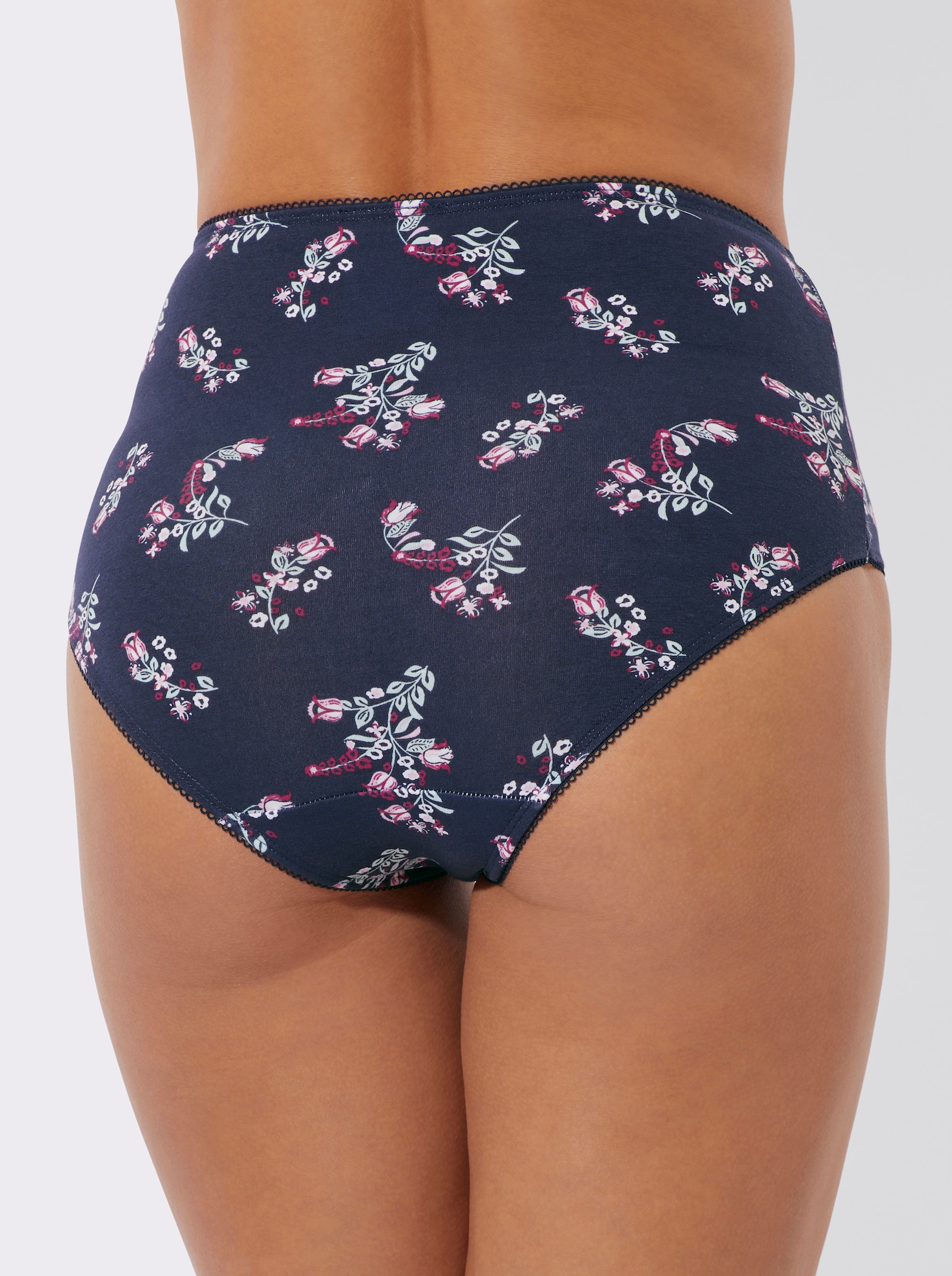 Tailleslip in set van 2 - marine bedrukt + kalkmint bedrukt