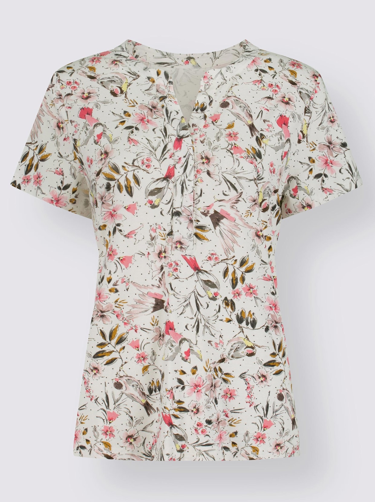 Shirt met korte mouwen - roze gedessineerd