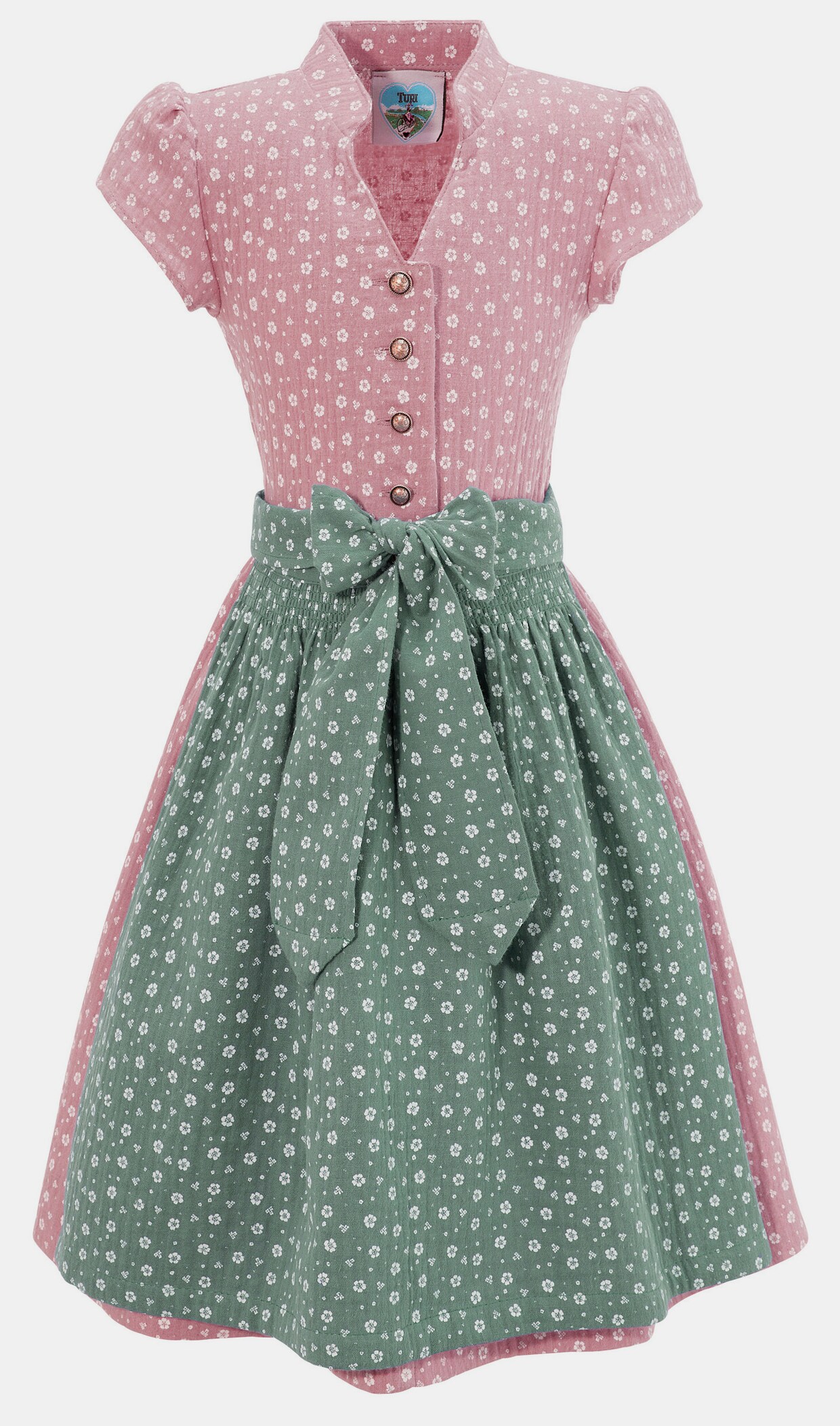 Turi Landhaus Dirndl - rosa-blau