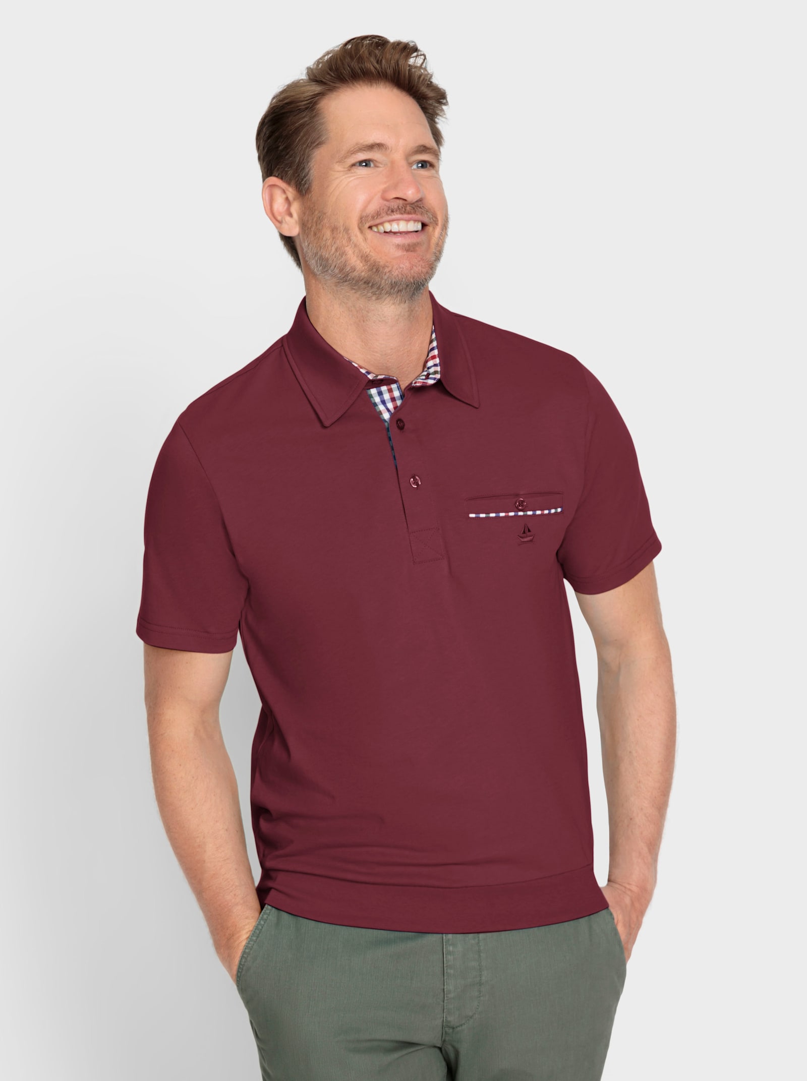 Marco Donati Kurzarm-Shirt - bordeaux