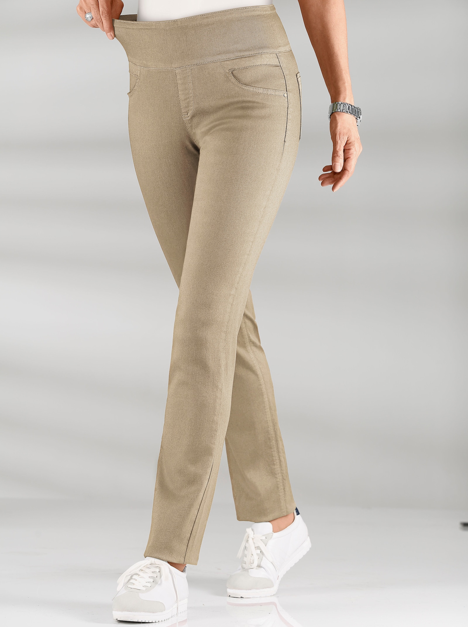 Schlupfhose mit hohem Dehnbund - sand