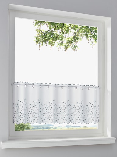 heine home Scheibengardine - weiß-grau