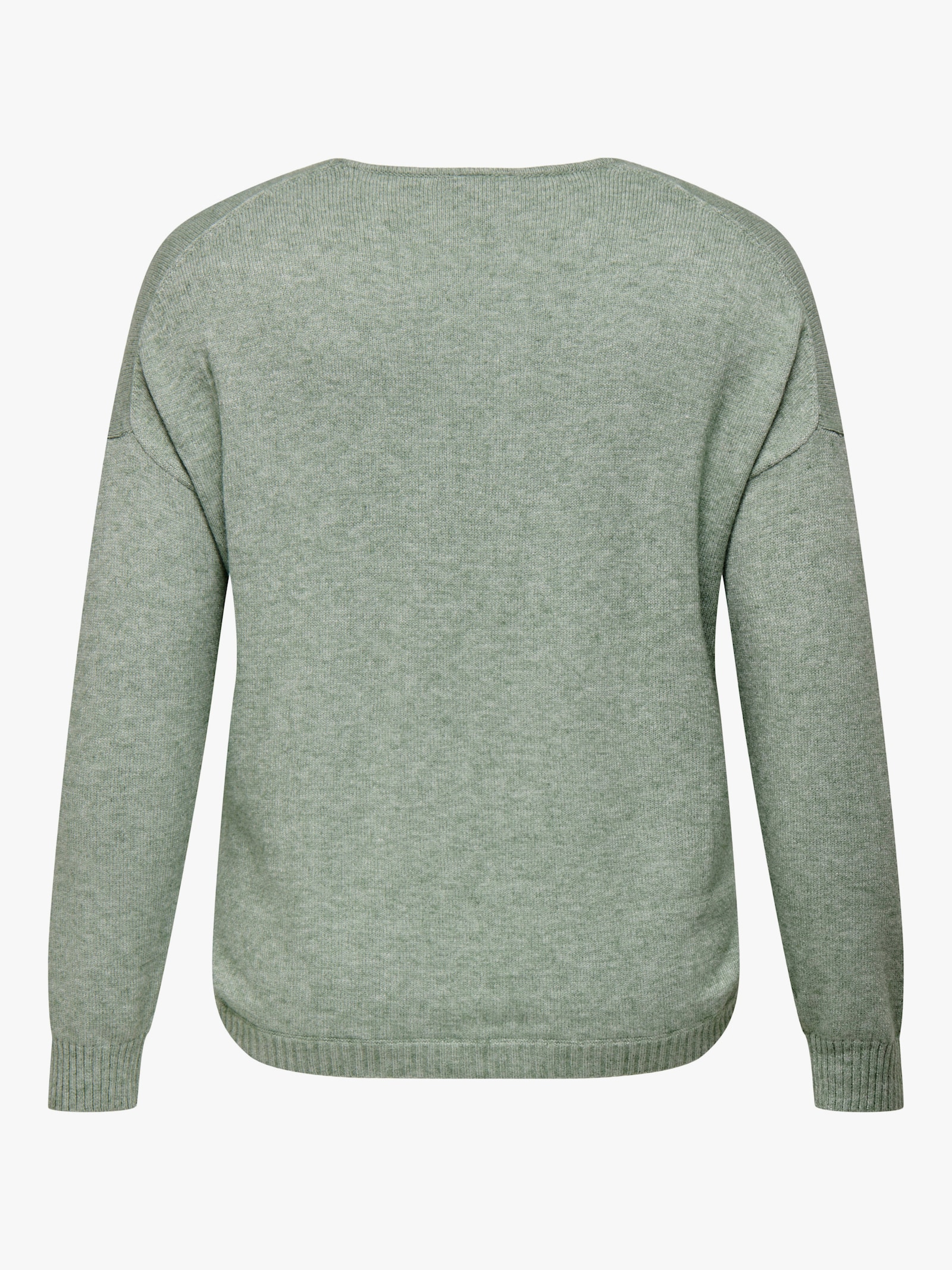 ONLY CARMAKOMA V-Ausschnitt-Pullover - basil detail:melange