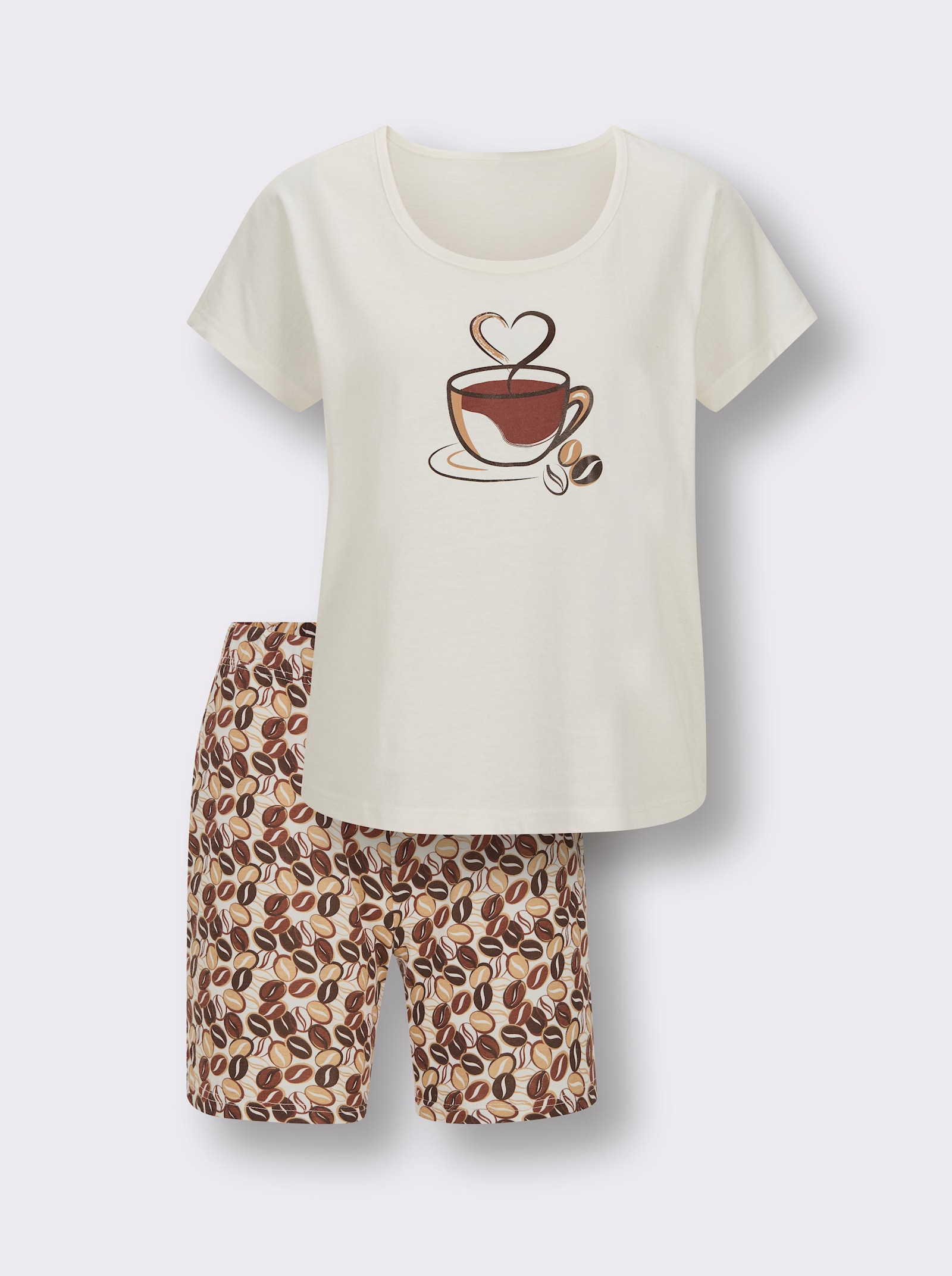 wäschepur Shorty - ecru-camel-bedruckt