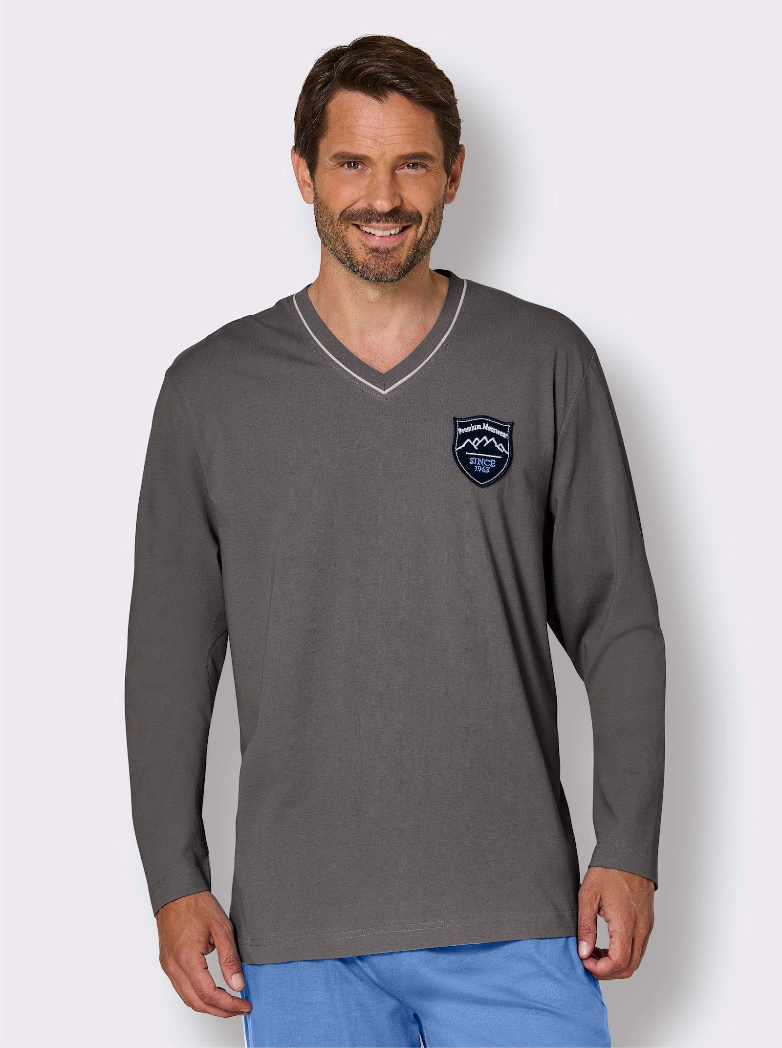 wäschepur men Schlafanzug-Shirt - anthrazit