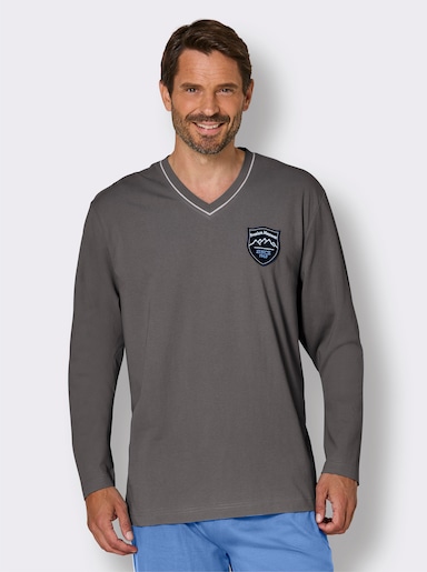 wäschepur men Schlafanzug-Shirt - anthrazit