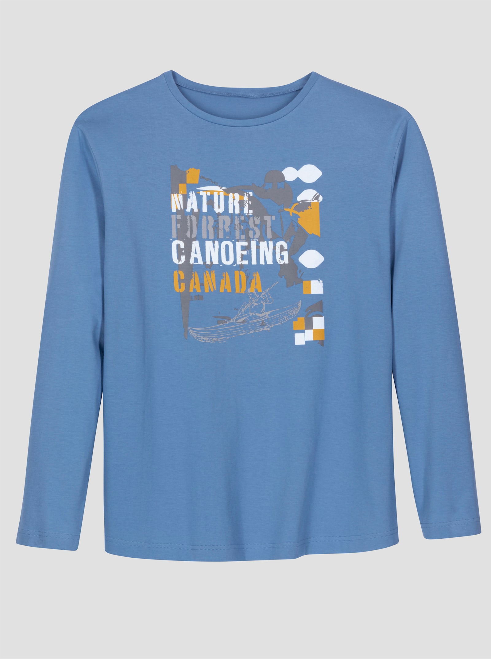 Langarmshirt mit Druckmotiv - mittelblau