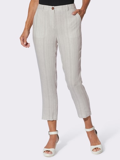 Webhose mit Jacquard-Muster - champagner-grau-gestreift