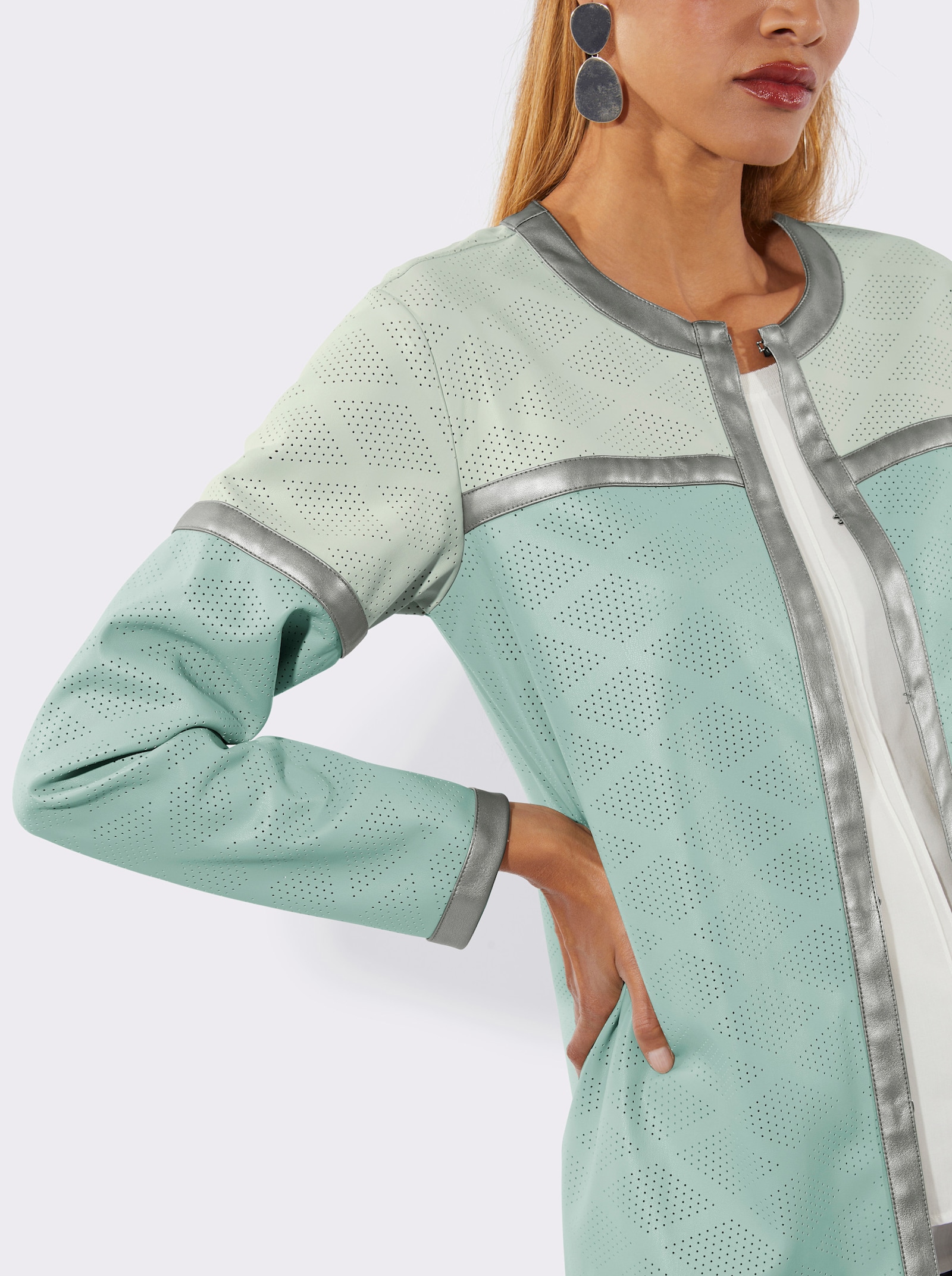 Mainpol Blazer en synthétique avec fermeture à crochet - menthe-menthe pastel