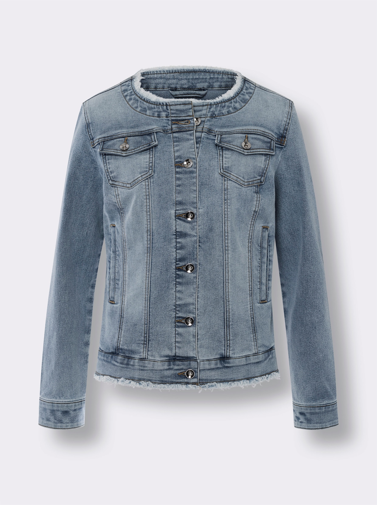 heine Veste en jean - bleu blanchi