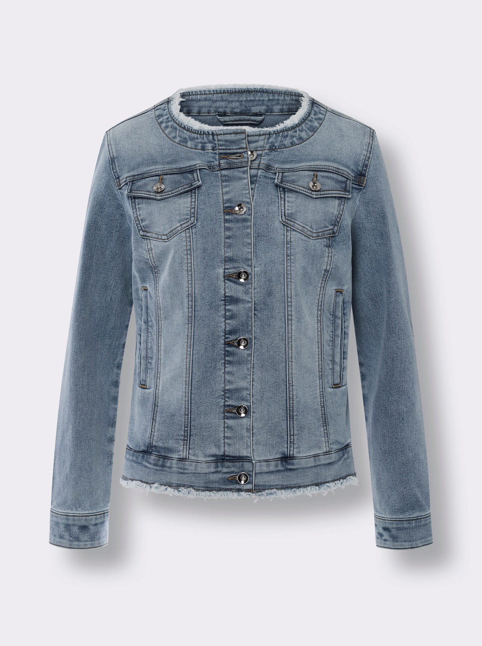 heine Jeansjacke mit Fransenkanten - blue-bleached