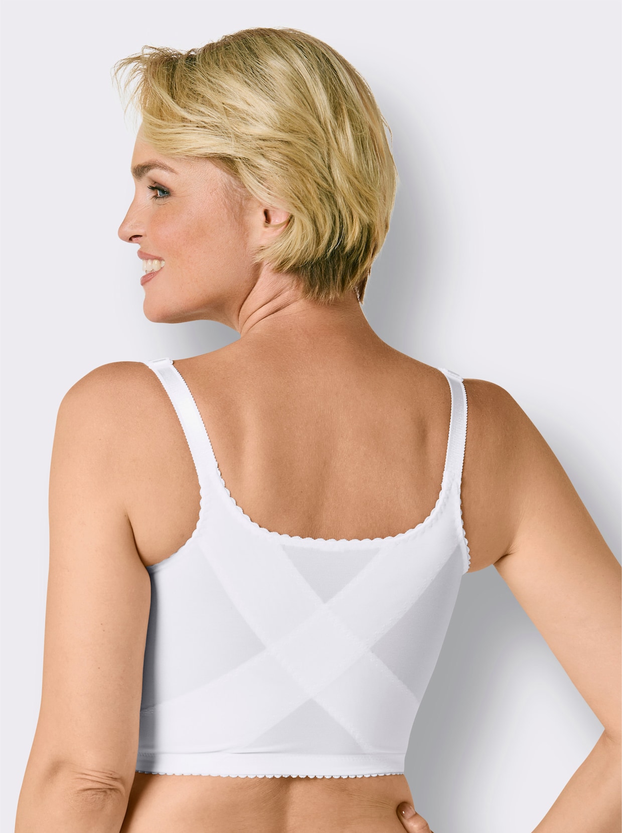 wäschepur Vorderverschluss-BH ohne Bügel - weiss