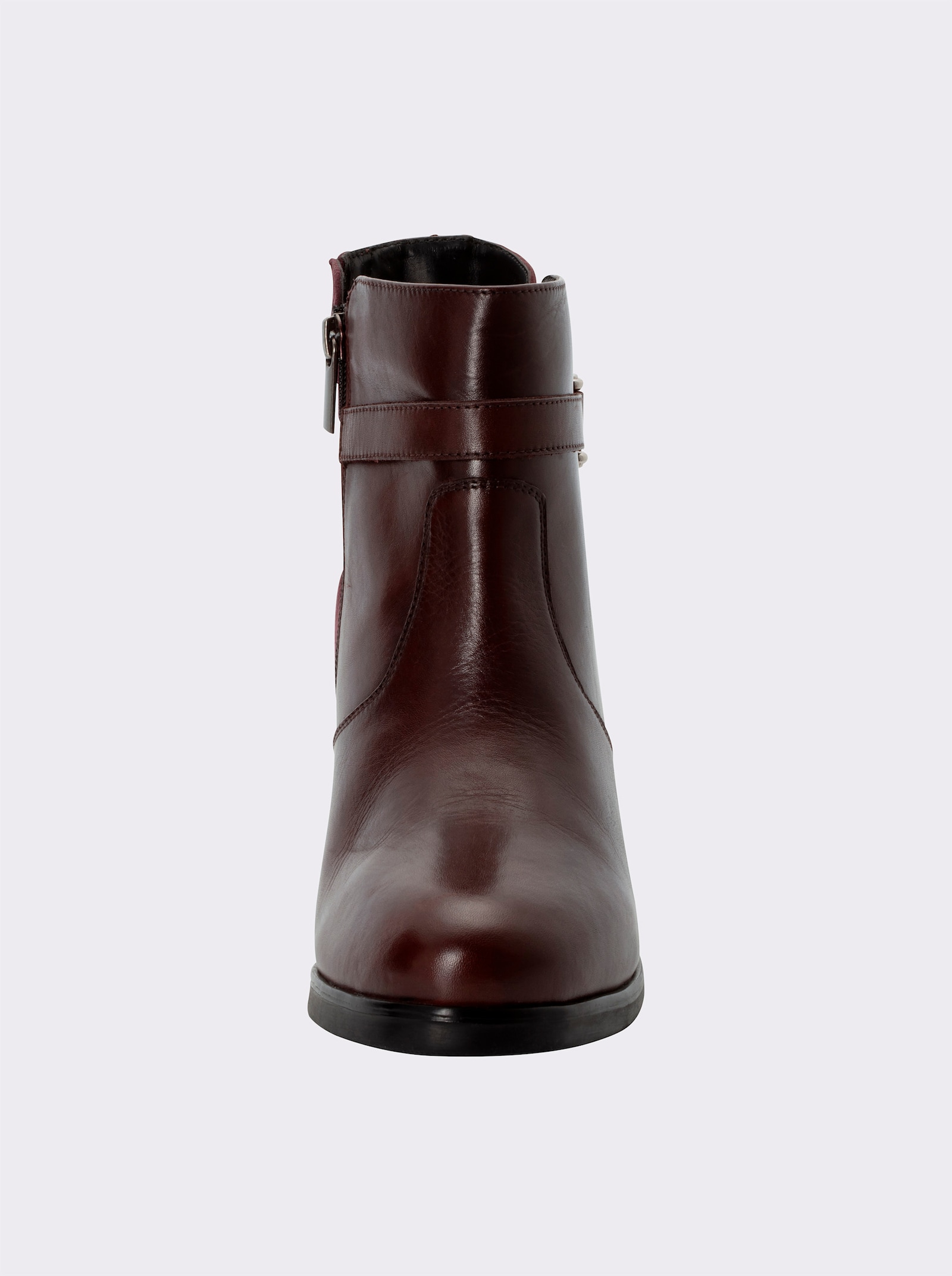 sheego Stiefelette aus Velours- und Glattleder - bordeaux