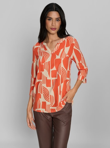 heine Schlupfbluse aus Viskose - orange-sand-bedruckt