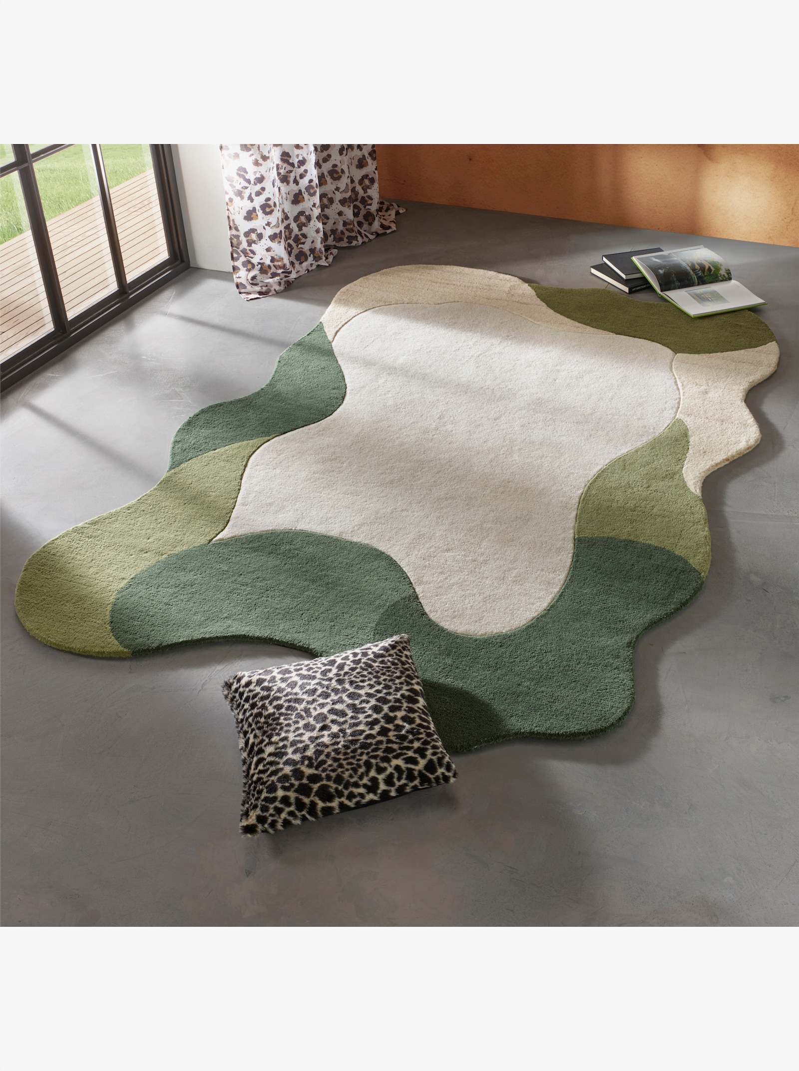 heine home Tapis - vert-écru chiné