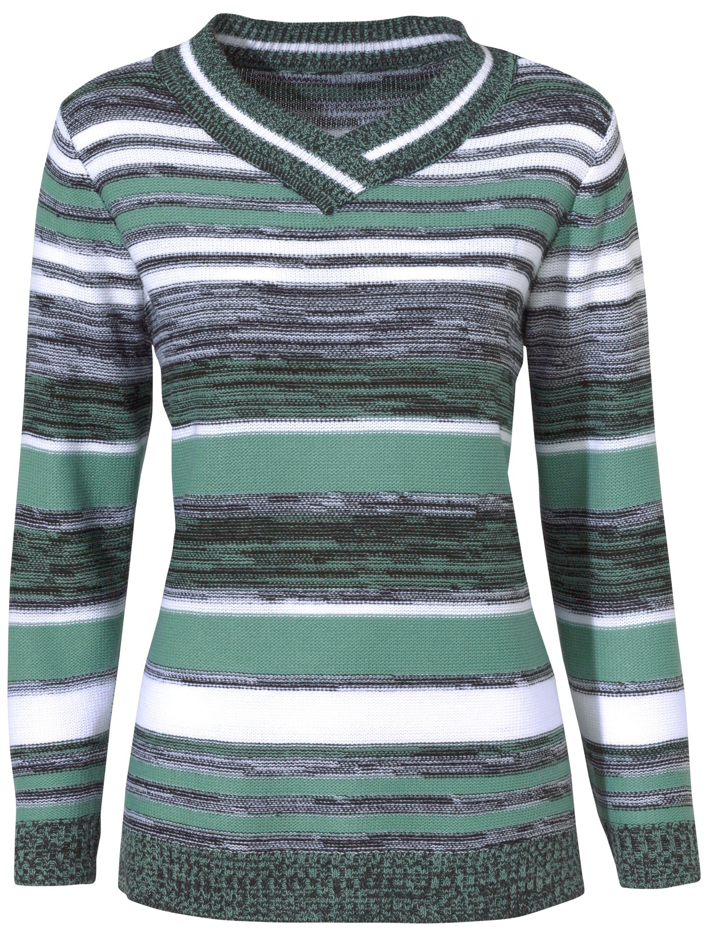 Pullover - mint-gestreift