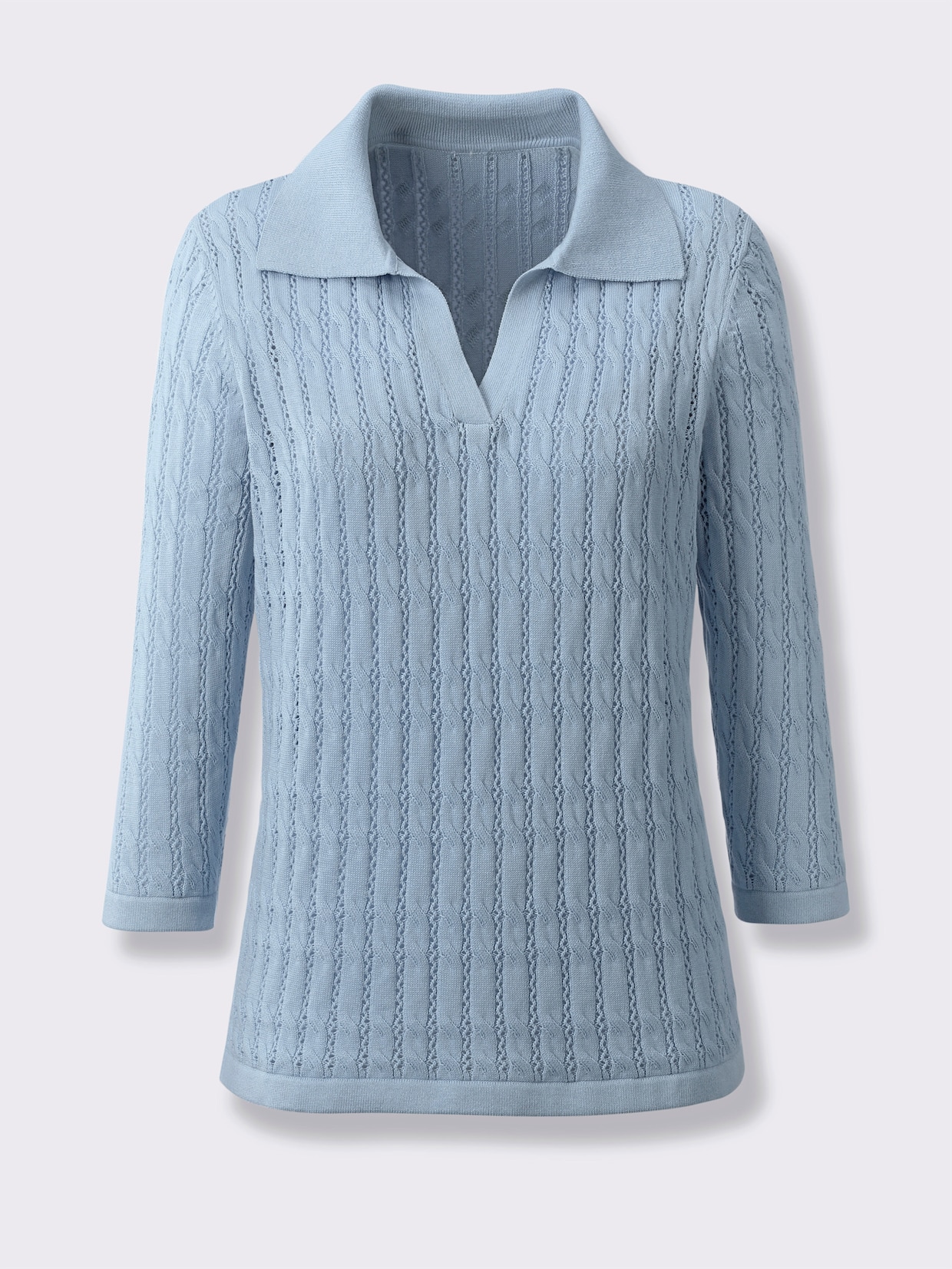 Polopullover - eisblau